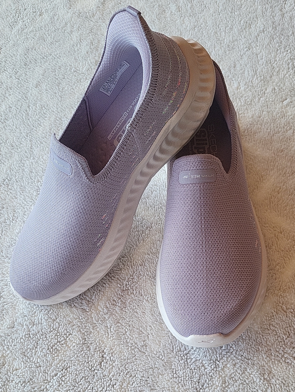 Skechers Slip On Women's 9.5 Shoes Lavender With Embroidery